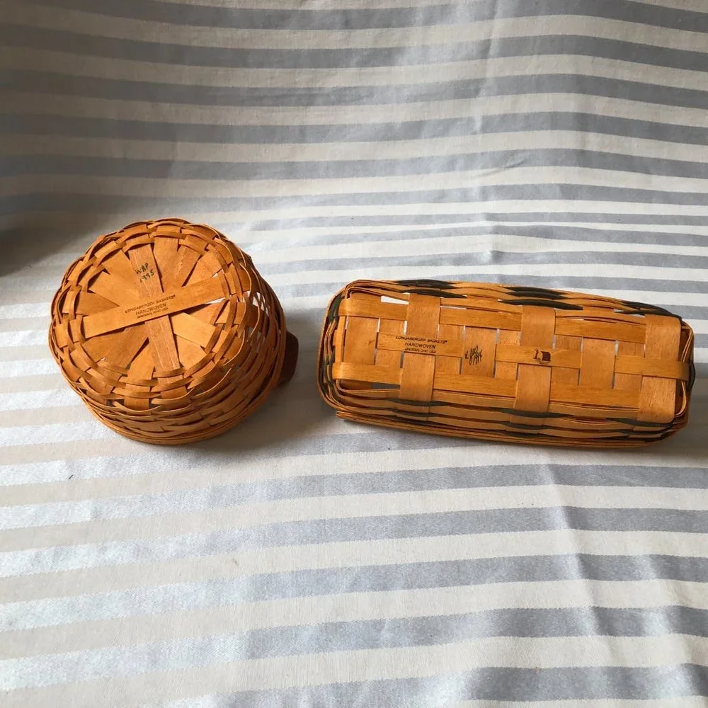 2x Longaberger Baskets + 4 other small wicker baskets (6 total)